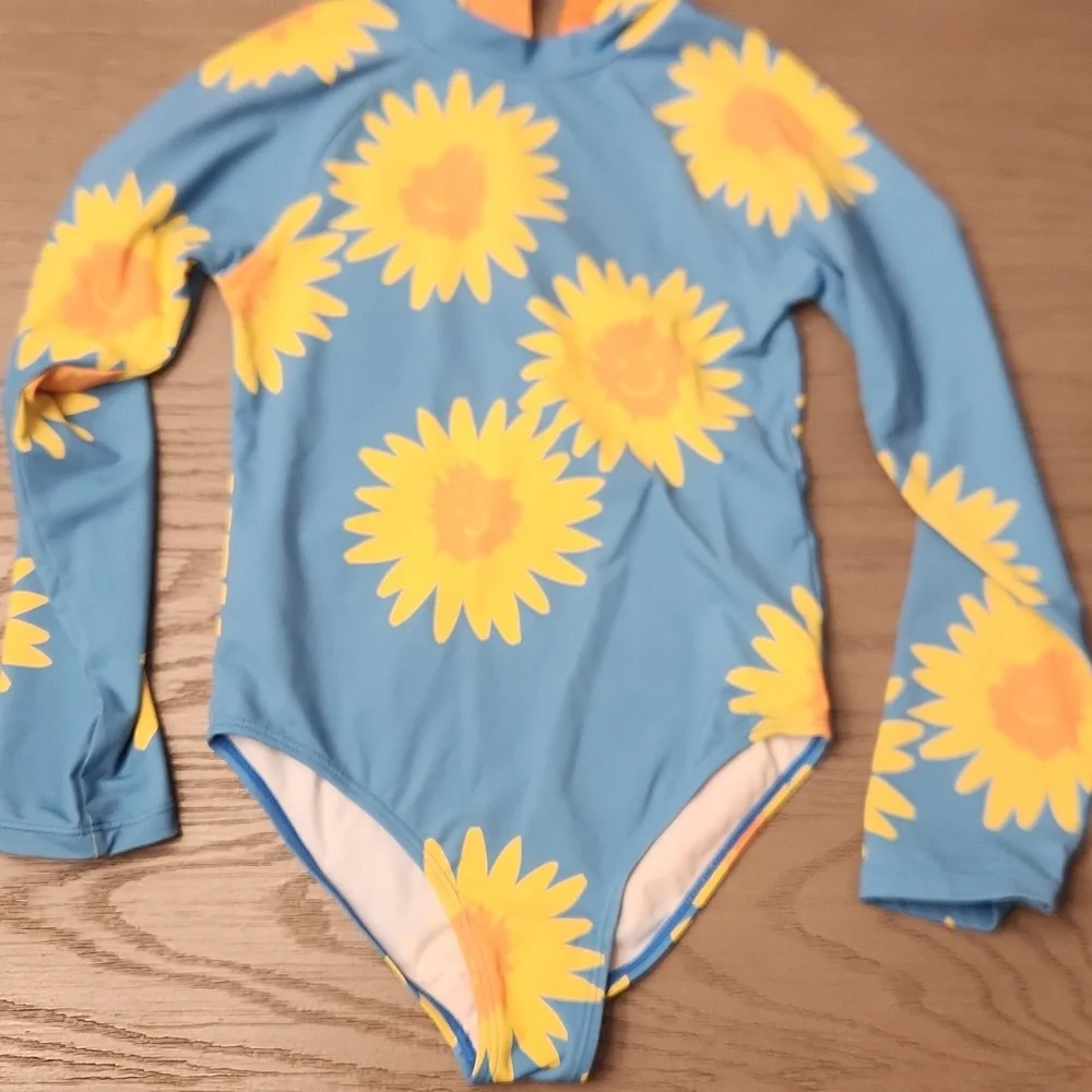 Girls Stella McCartney Kids One Piece Sunflower Swimsuit - Picture 3 of 3